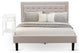 2Pc Fannin Queen Bed Set, 1 Bed, Bedroom Nightstand, Mist Beige