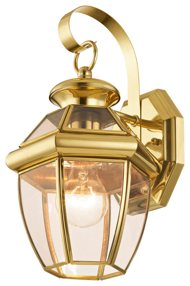 Monterey Outdoor Wall Lantern, Antique Brass, Polished Brass