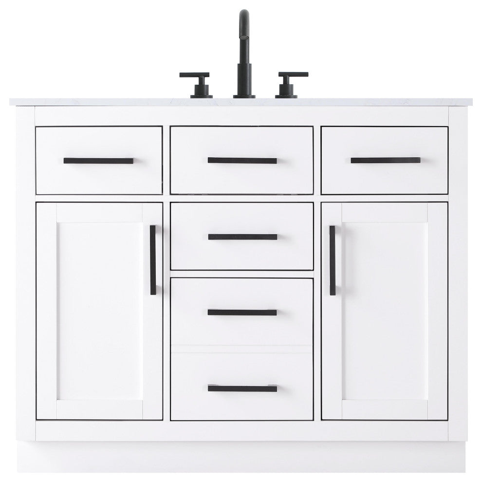 Home Living 42" Single Bathroom Vanity, White