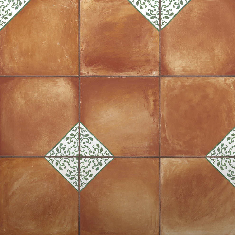 Sentier des Ocres Deco Green Porcelain Floor and Wall Tile