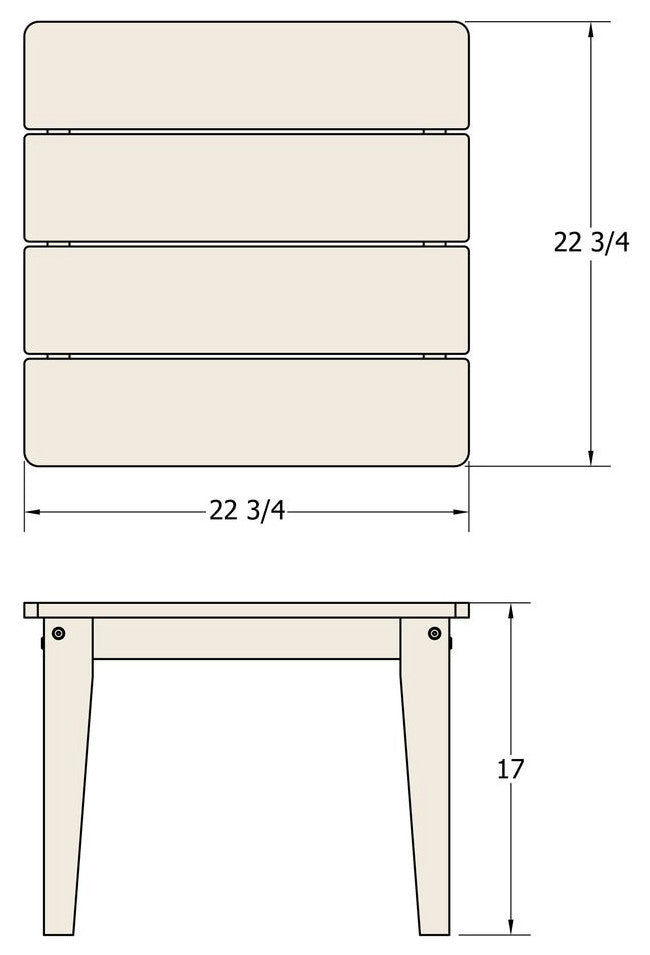 Adirondack Large Side Table, Coconut White