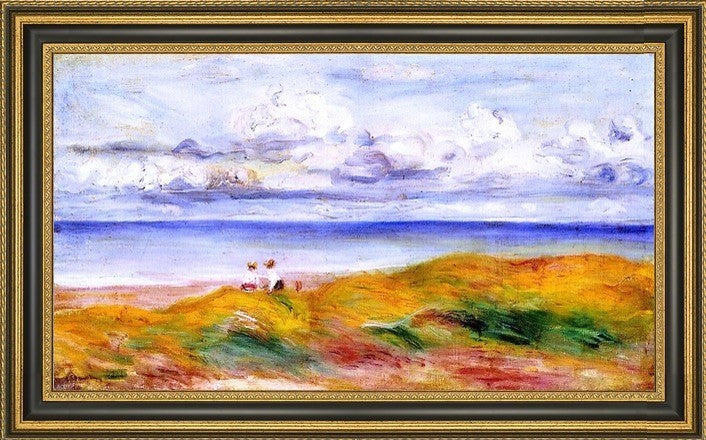 Pierre Auguste Renoir on a Cliff Framed Premium Canvas Print, 15"x30"