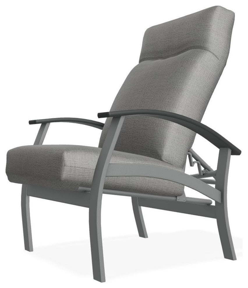 Belle Isle Cushion Outdoor Adjustable Back Chair, Grasscloth Cloud/Graphite