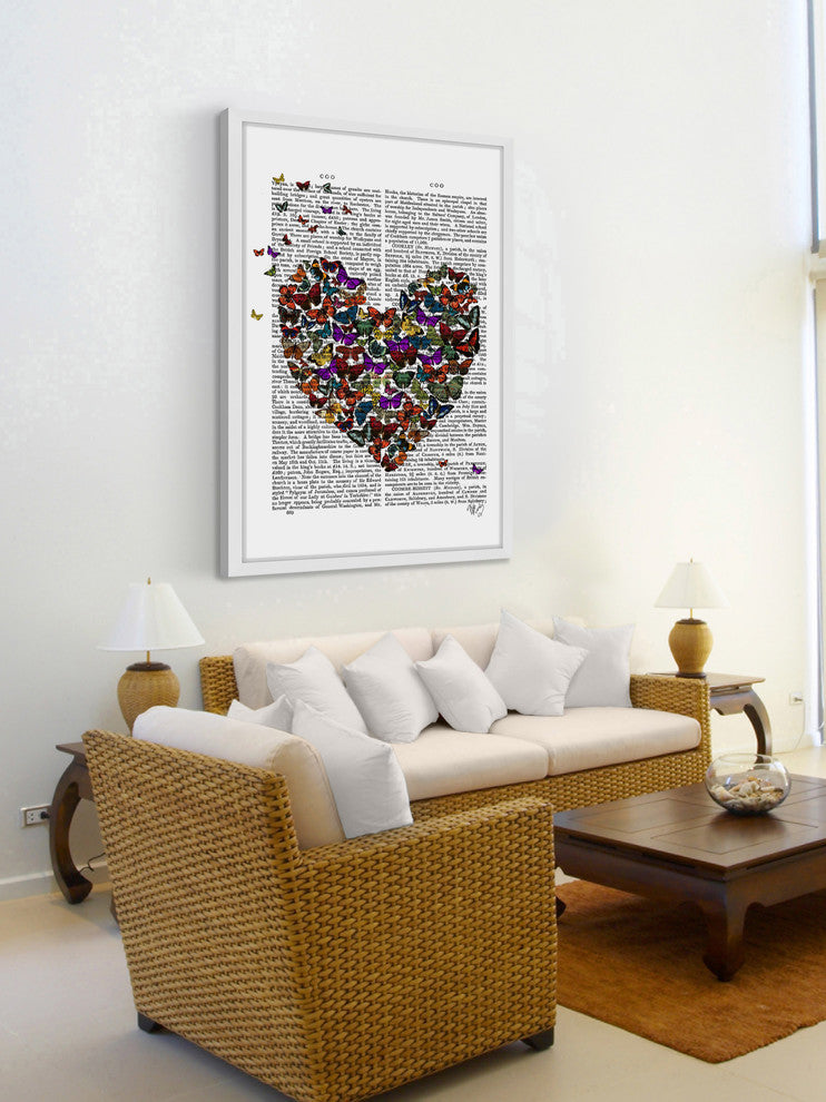 "Butterfly Heart" Framed Painting Print, 24"x36"