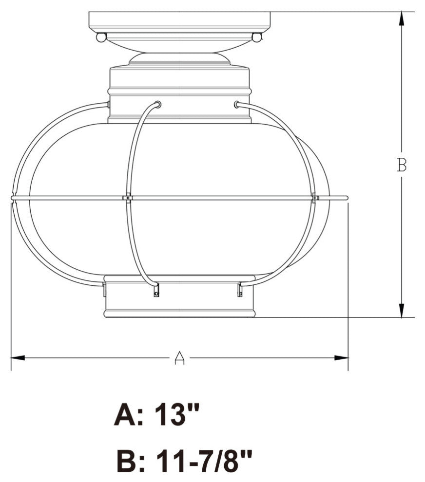 Chatham 13" Outdoor Semi Flush Mount Ceiling Light Textured Black