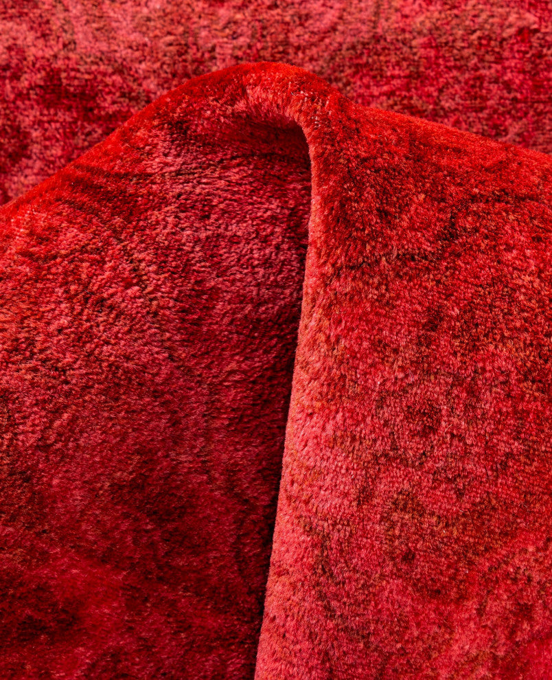 Overdyed One-of-a-Kind Hand-Knotted Area Rug Red, 2' 6" x 13' 9"