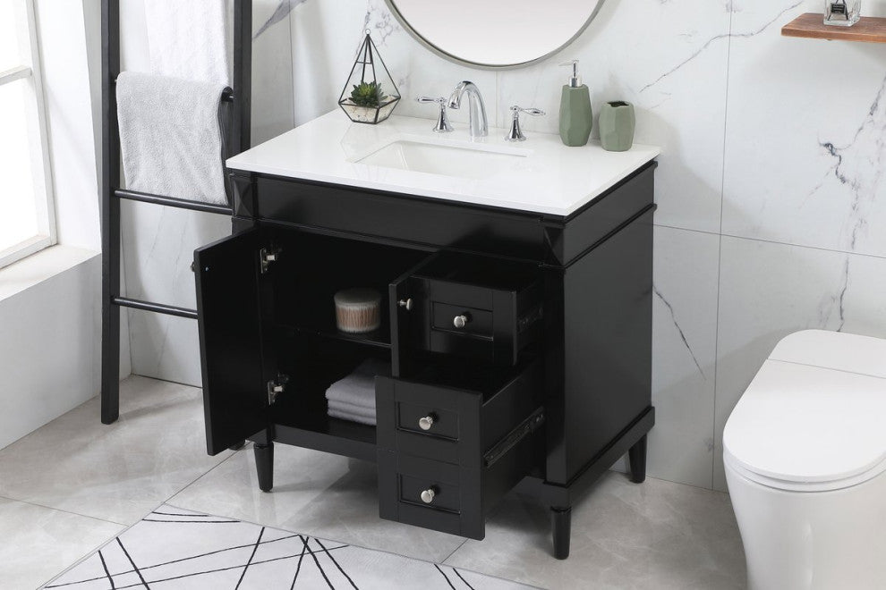 Home Living 21" Transitional Black-Light Bathroom Vanity