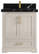 Boston 30" Single Sink Bath Vanity in Fine Grain 2" Calacatta Black