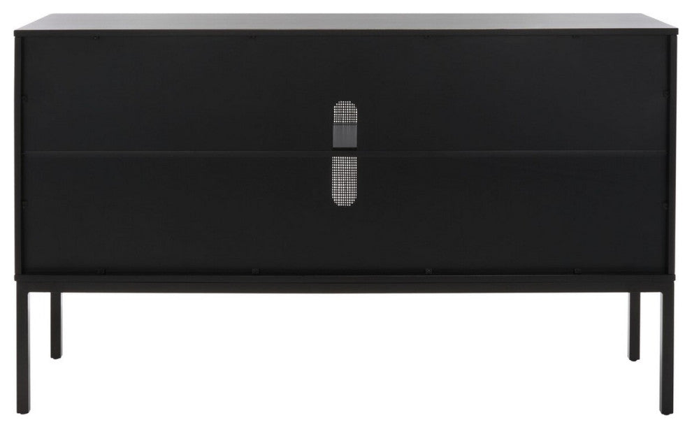 Safavieh Zadie 2 Shelf Rattan Sideboard, Black