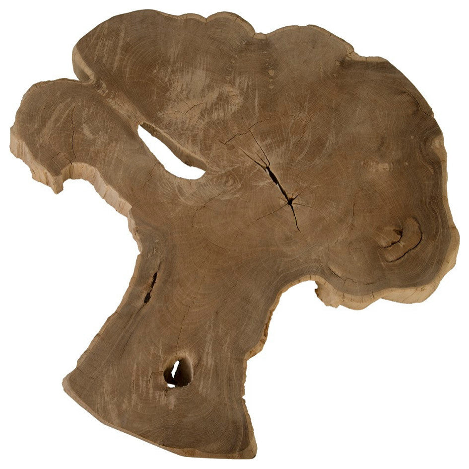 Bleached Slice Coffee Table, Iron Legs