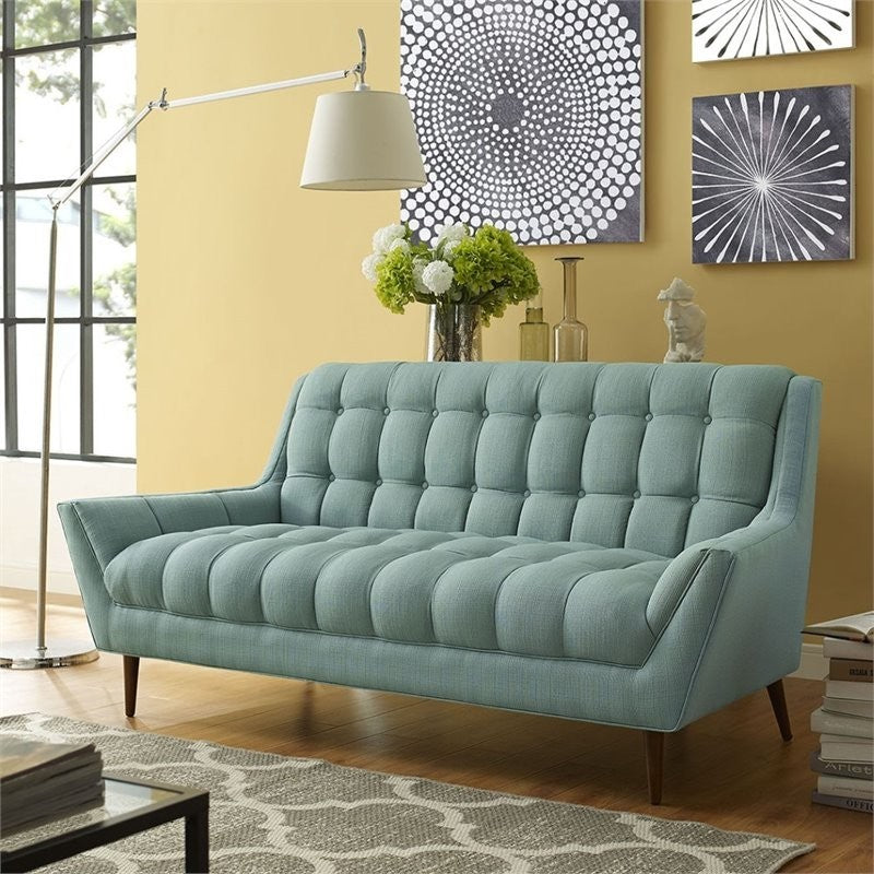 Modway Response Upholstered Fabric Loveseat, Laguna