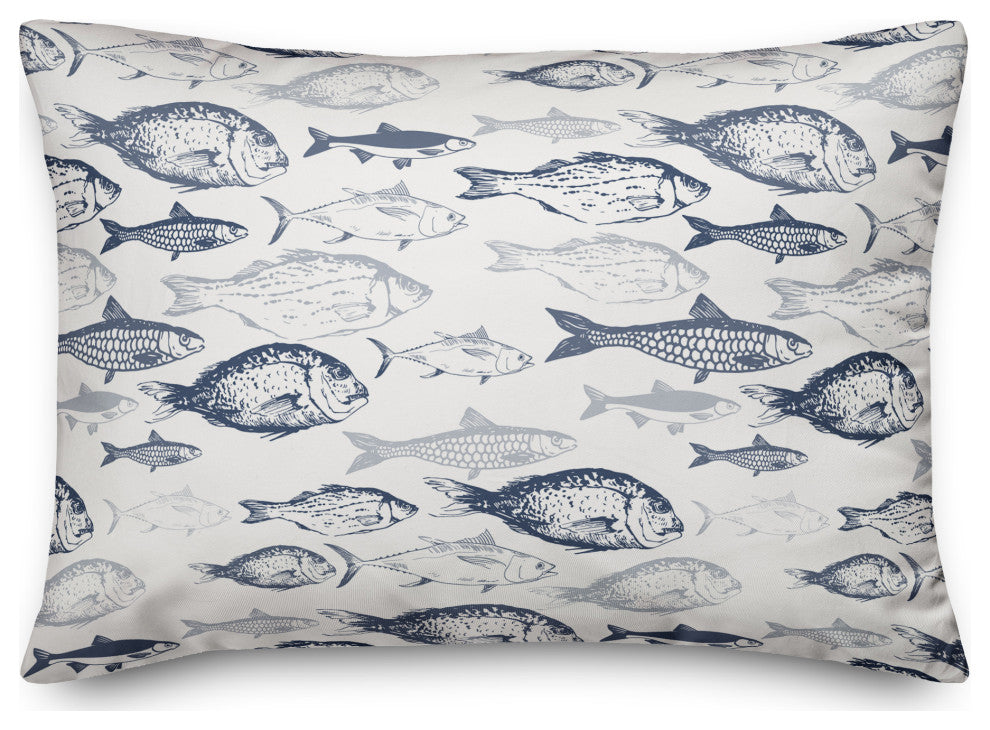 Shades Of Fish Navy 14x20 Pillow