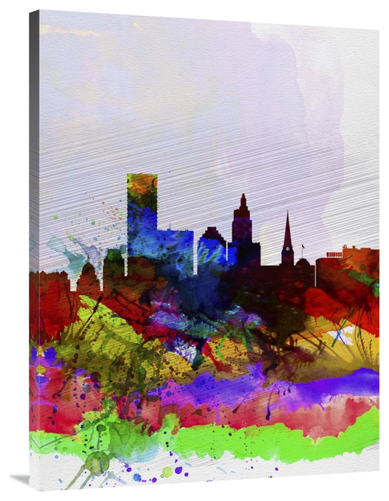 "Providence Watercolor Skyline" Fine Art Print