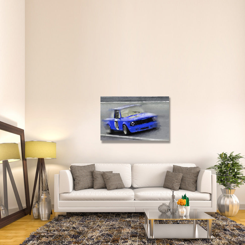 "1969 BMW 2002 Racing Watercolor" Fine Art Print