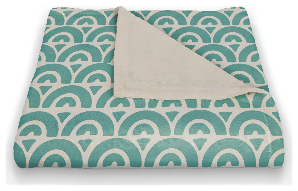 Scallop Teal 50x60 Throw Blanket