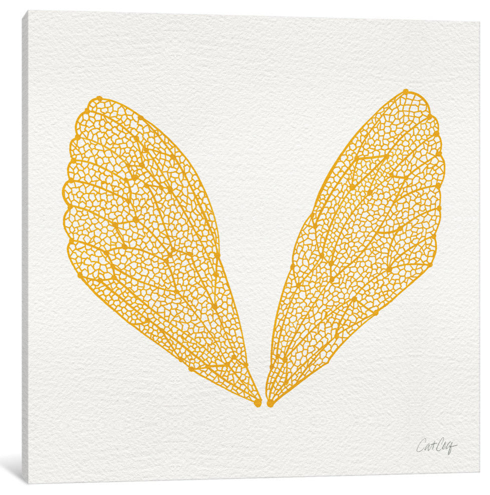 "Cicada Wings Yellow Artprint" by Cat Coquillette, 26x26x1.5