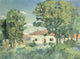 Kazimir Malevich Landscape with White Houses - 21" x 28" Premium Canvas Print