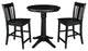 30" Round Top Pedestal Table - With 2 Emily Chairs, Black