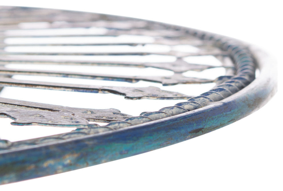 Safavieh Belen Bistro Set, One Table and Two Chairs Antique Blue