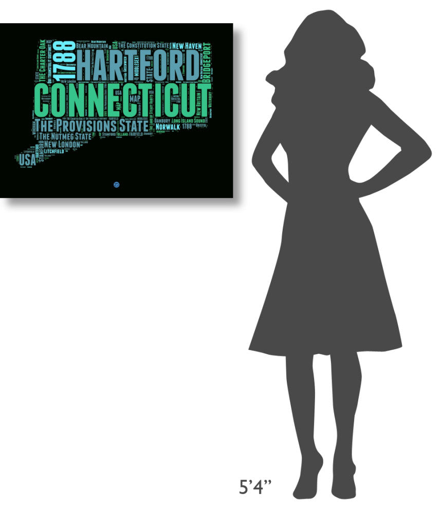 "Connecticut Word Cloud 1" Fine Art Print