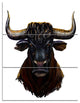 "Furious Bull Illustration Art" Glossy Metal Wall Art, 3 Panels, 28"x36"