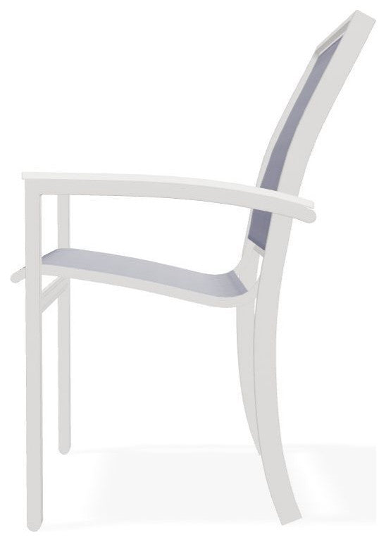 Bazza Sling Stackable Outdoor Dining Chair, Breeze/Snow