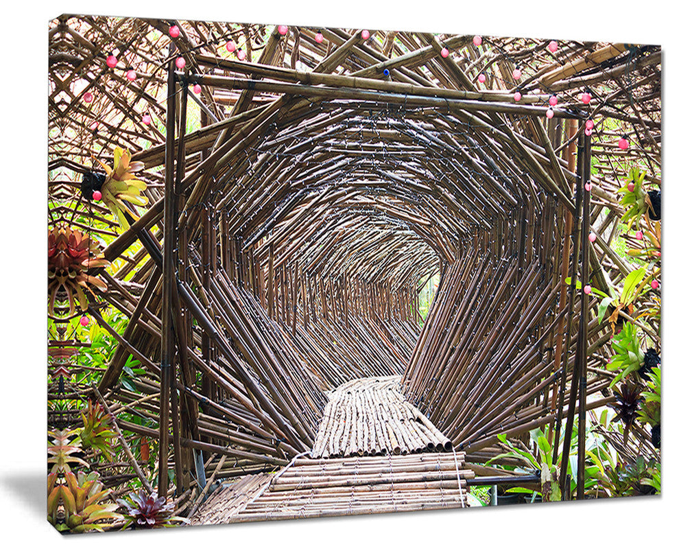 "Bamboo Tunnel in The Garden" Landscape Wall Art Canvas Print, 20"x12"
