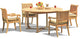 5-Piece Outdoor Teak Set, 60" Round Table, 4 Giva Chairs, Sunbrella Cushion