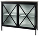 Aurelia Black Metal With White Interior Glass Accent Cabinet