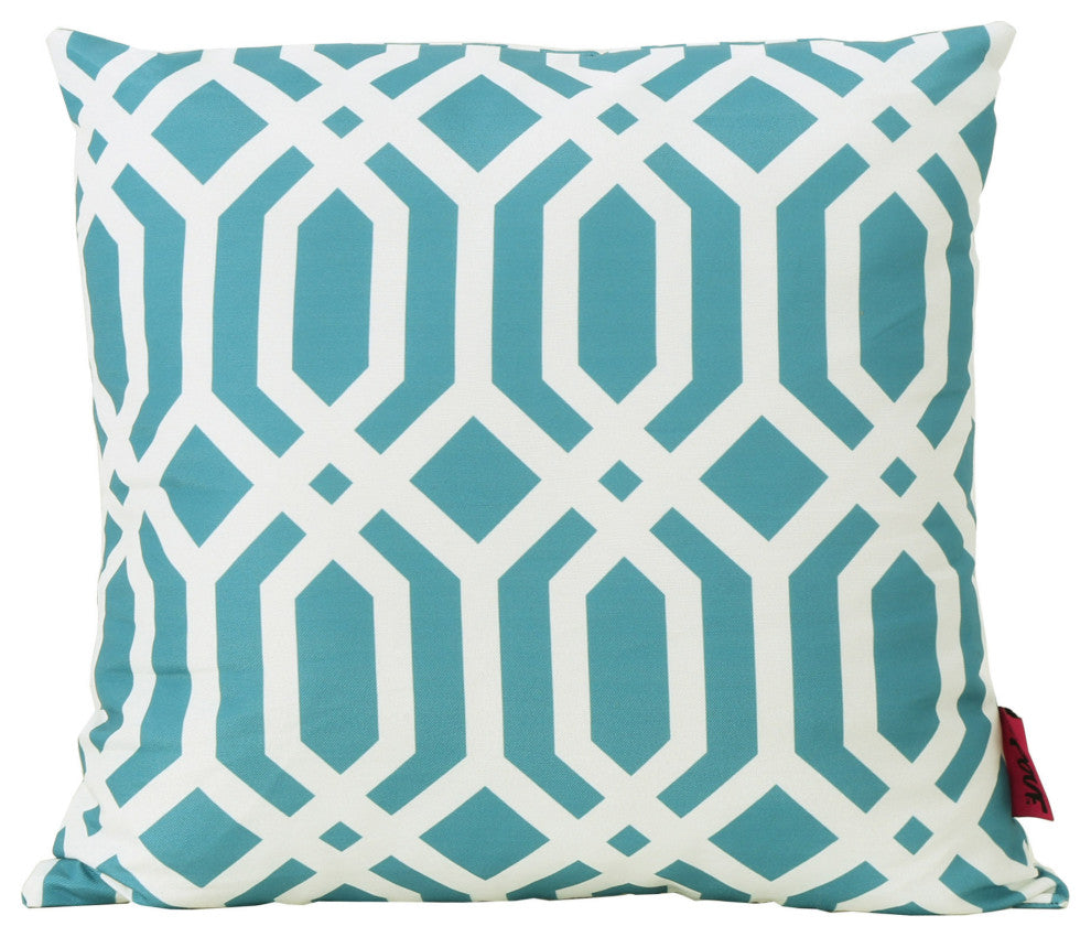 GDF Studio Raylan Indoor Dark Teal Arabesque Patterned Square Throw Pillow, Set