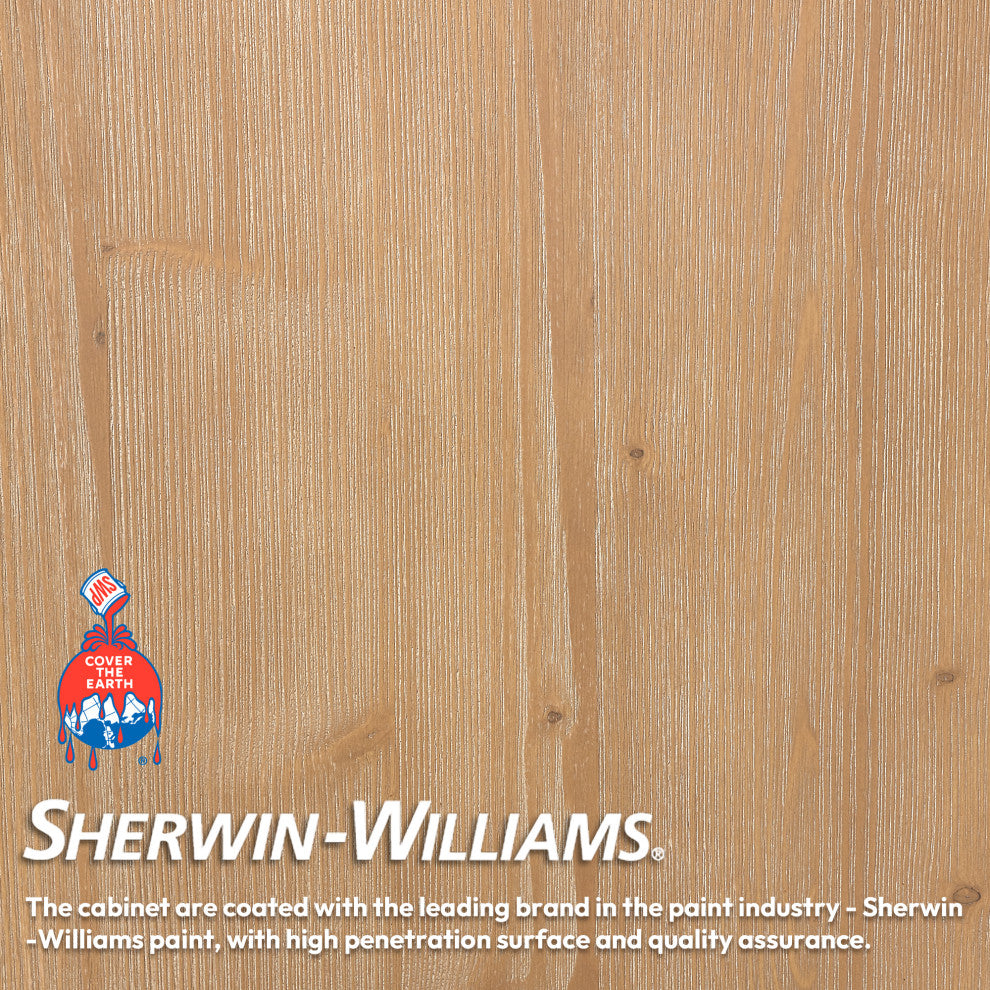 Palos Bathroom Vanity, Fir Wood Brown, 18", Ceramic Top, No Mirror