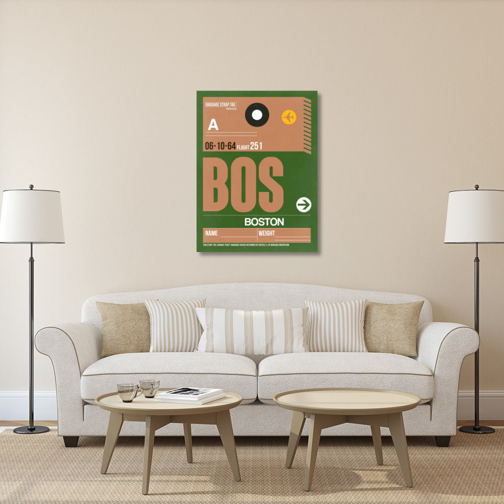"BOS Boston Luggage Tag 1" Fine Art Print