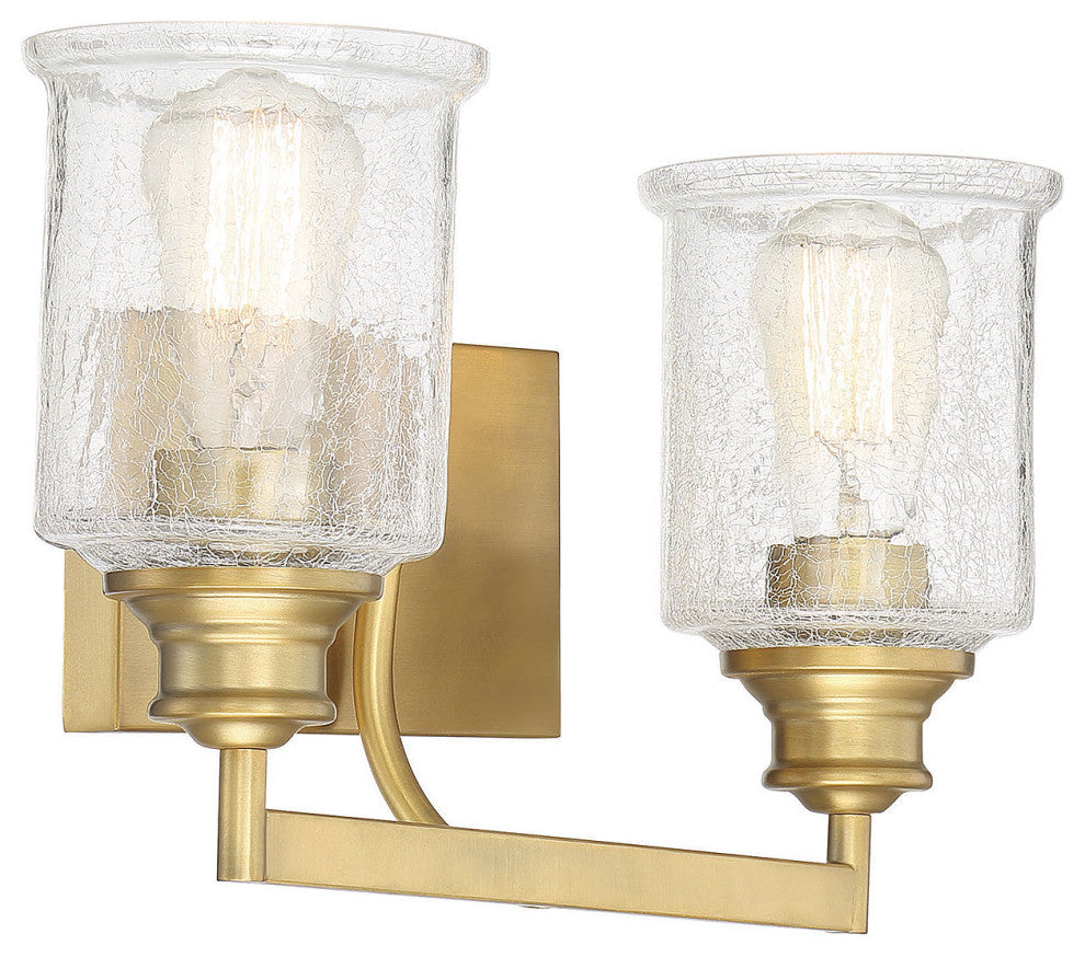 Hampton Warm Brass, 2-Light Bath