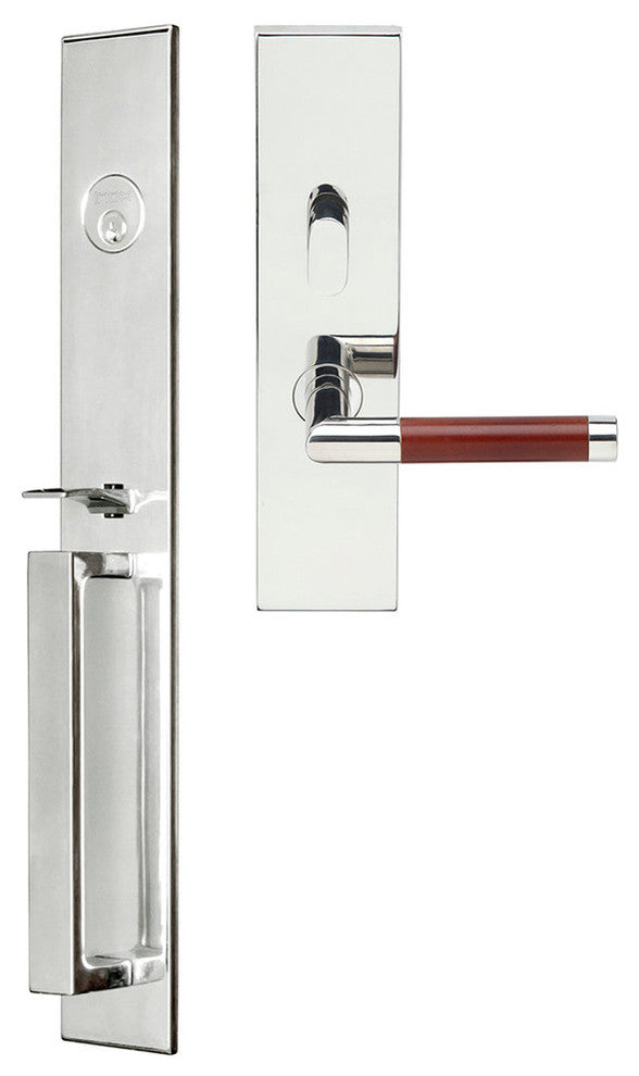 Cabernet Lever, Mortise Entry Handleset, LHR, Polished Stainless Steel