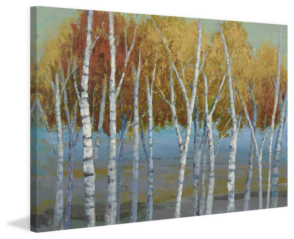"Sunlit Saplings I" Painting Print on Wrapped Canvas by Julie Joy