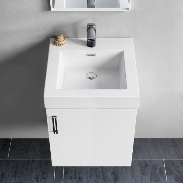 Dowell 18" FTB Resin Bathroom Vanity Basin, White, 18wx18dx6h