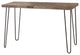 Benzara BM159111 Industrial Style Writing Desk With Hairpin Metal Legs, Brown