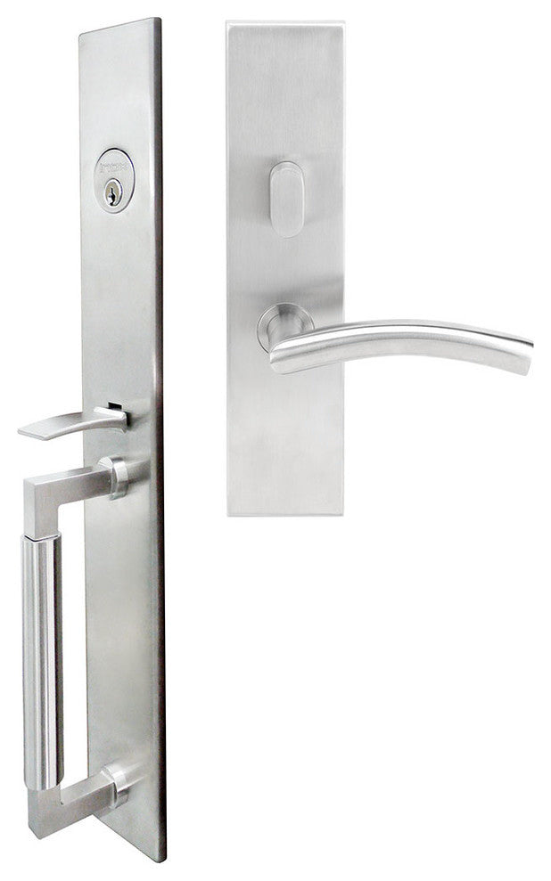 Brussels Lever, Mortise Entry Handleset, Left Hand, Satin Stainless Steel