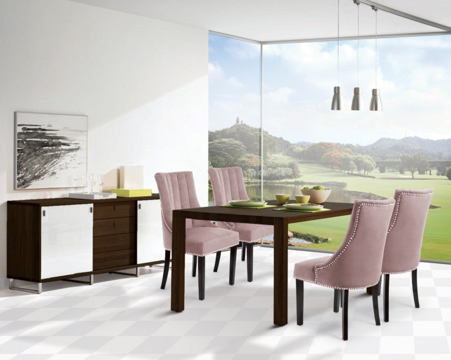 Oxford Velvet Upholstered Dining Chair (Set of 2), Pink