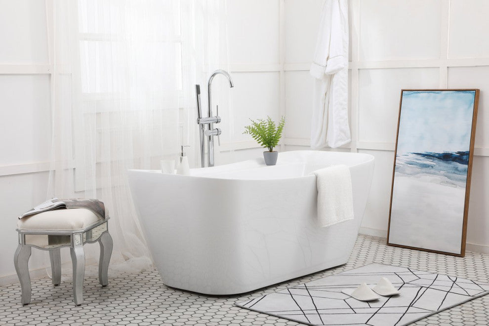 Holly 59" Soaking Bathtub, Glossy White