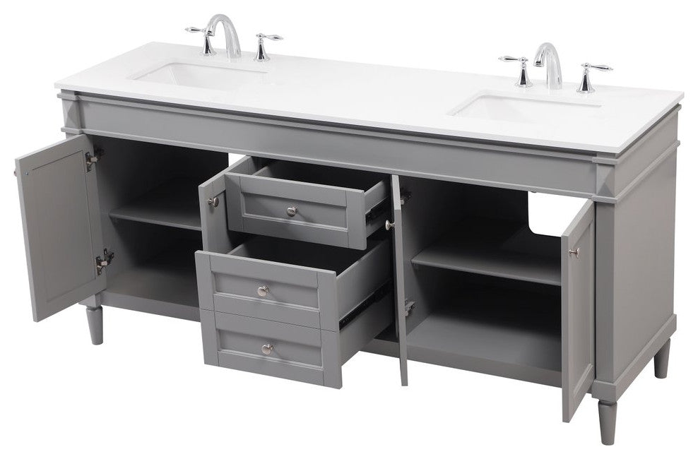 Home Living 21" Transitional Grey-Light Bathroom Vanity