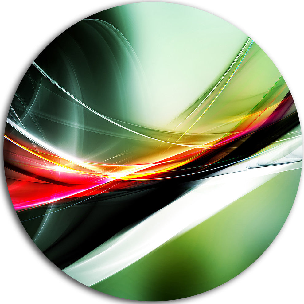 Elegant Color Pattern, Abstract Digital Art Round Metal Wall Art, 11"
