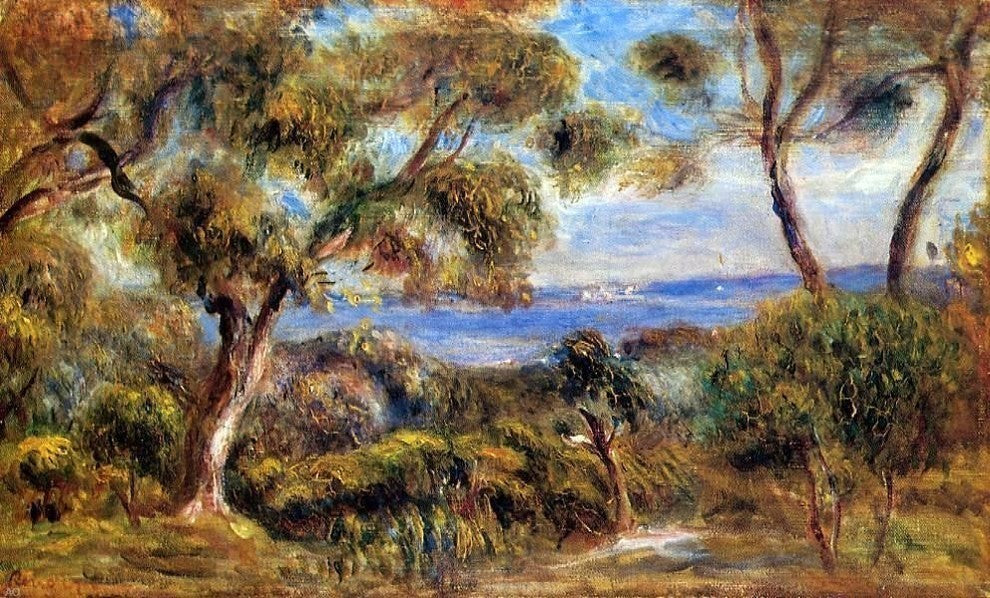 Pierre Auguste Renoir The Sea at Cagnes Premium Canvas Print