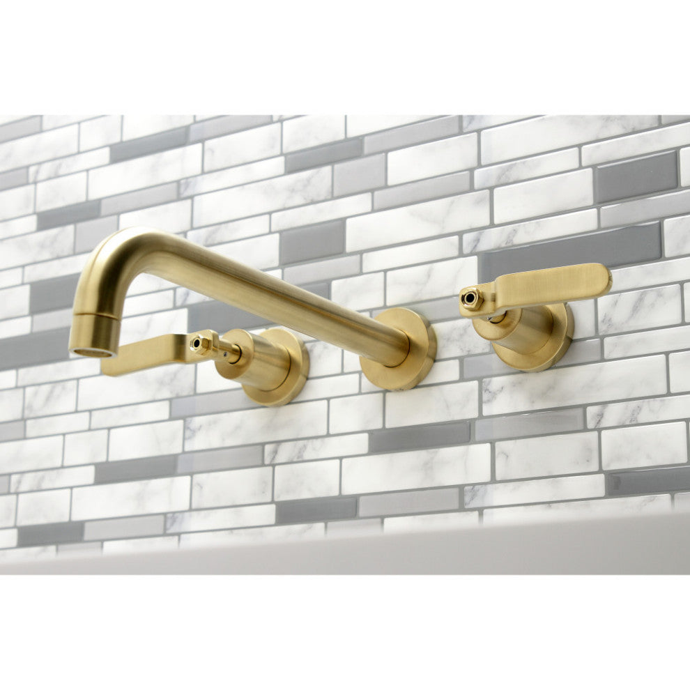 KS8057KL Wall Mount Tub Faucet, Brushed Brass
