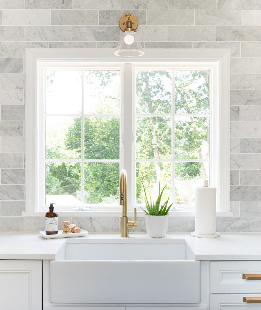 Turner White Fireclay 30" Single Bowl Farmhouse Undermount Kitchen Sink