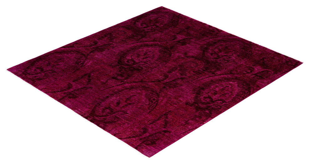 Overdyed One-of-a-Kind Hand-Knotted Area Rug Pink, 6' 0" x 6' 6"