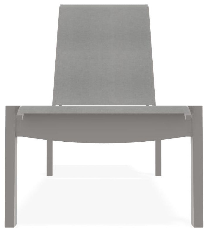 Leeward Sling Stackable Outdoor Chaise Lounge, Alloy/Warm Gray