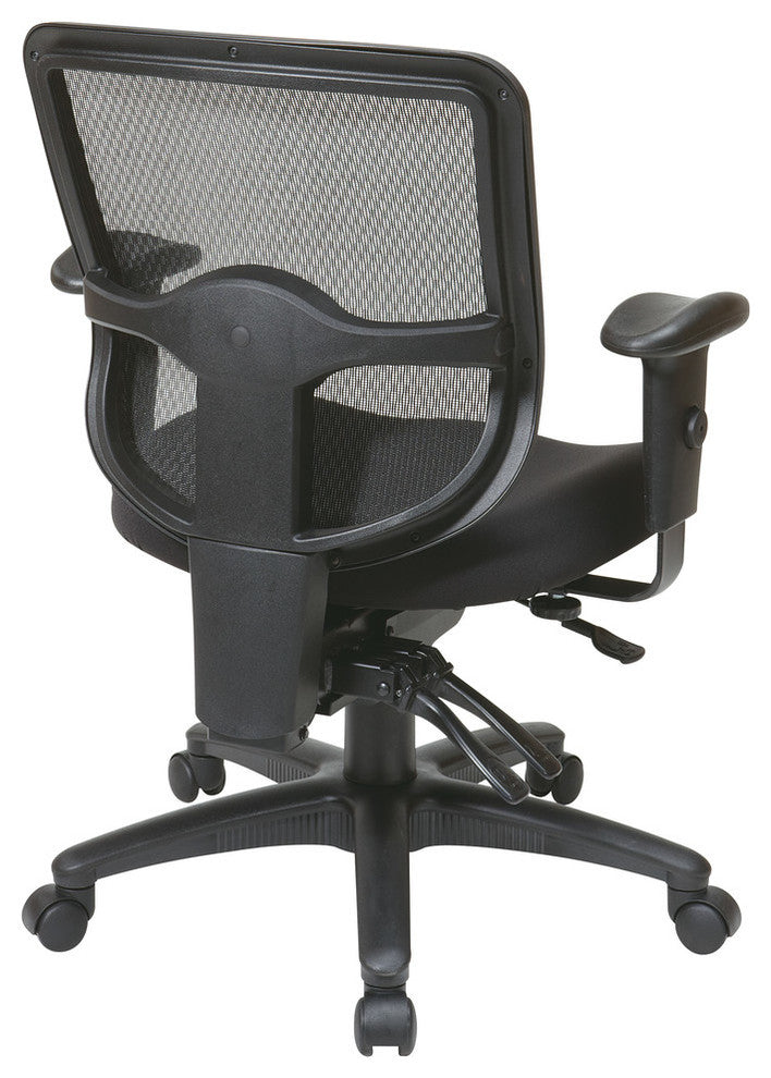 Ergonomic Task Office Chair with ProGrid Back in Coal Black Fabric