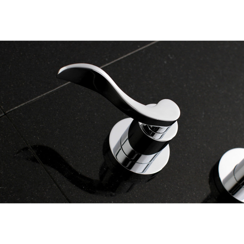 Kingston Brass Two-Handle Wall Mount Tub Faucet, Polished Chrome