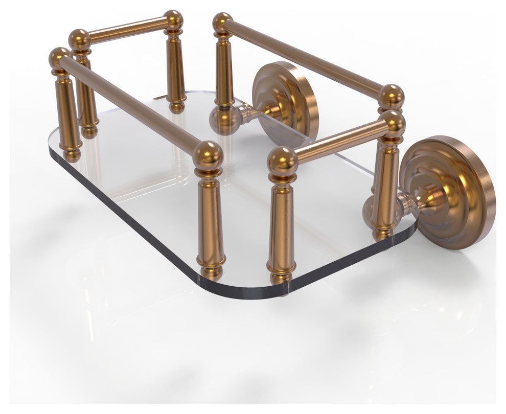 Que New Wall Mounted Glass Guest Towel Tray, Brushed Bronze